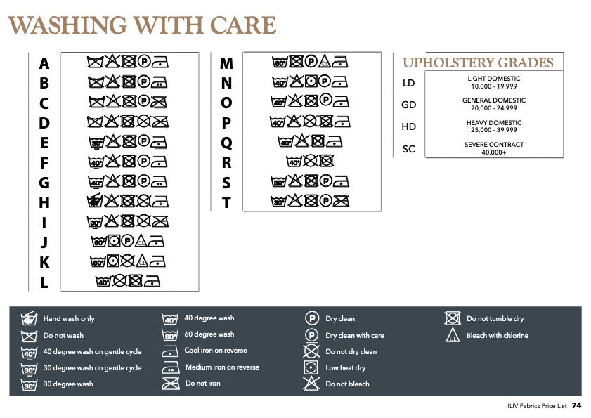 Wash Care Instructions